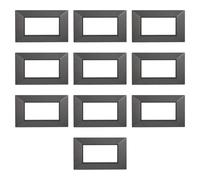 10 Placche squadrata Piramide, 4 moduli/posti, Compatibile Con BTicino Axolute, acciaio scuro, Placca rettangolare, Plastica di alta qualità, 100% compatibile con supporti e moduli originali