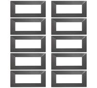 10 Placche squadrata Piramide, 6 moduli/posti, Compatibile Con BTicino Axolute, acciaio scuro, Placca rettangolare, Plastica di alta qualità, 100% compatibile con supporti e moduli originali
