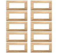 10 Placche squadrata Piramide, 6 moduli/posti, Compatibile Con BTicino Axolute, legno scuro, Placca rettangolare, Plastica di alta qualità, 100% compatibile con supporti e moduli originali