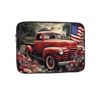 10 Pollice Borsa Del Manicotto Del Computer Portatile Impermeabile Antiurto Sacchetto Del Computer 4 Luglio Patriottico Vecchio Camion Rosso Borse Pelle Del Computer Leggero Tablet Custodia da