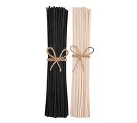 10 pollici 100 pezzi di bastoncini naturali in legno di rattan per diffusore di aromi, bastoncini di ricambio per diffusore di oli essenziali (Bianco+Nero)