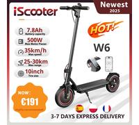 10 pollici W6 Scooter elettrico 500W motore 36V 7.8Ah 25-30km gamma pneumatici gonfiabili velocità 35 km/h freno a disco posteriore e Scooter con App Black