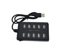 10 Port USB Hub High Speed 480Mbps Data Sync and Charging Station Compact Design with Individual Switches for Home Office
