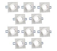 10 porta faretto a incasso supporto quadrato portafaretti vetro argento p16