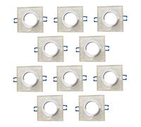 10 PORTA FARETTO DA INCASSO SUPPORTO QUADRATO PORTAFARETTI VETRO COLOR ORO P16