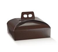 10 Porta Torte 25x25x7 cm MARRONE SPOT Scatole Trasporto Alimenti Asporto Dolci