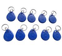 10 portachiavi scrivibili RFID a distanza ravvicinata T5577 da 125 kHz, etichetta per chiavi RFID riscrivibile RFID per copiare/clonare carte (blu)