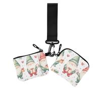 10 portafogli doppi da polso per le donne sottile portatile portamonete porta monete con portachiavi per le donne 2 pezzi, Cartoon carino Natale nani, 1 size, Casual