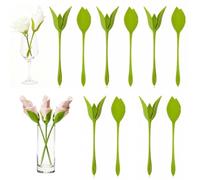 10 portatovaglioli a forma di fiore, con stelo a forma di tulipano, per tavoli di nozze e cene, realizzati in ABS