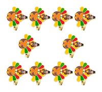 10 portatovaglioli colorati smaltati a forma di tacchino, supporti in metallo per la decorazione della tavola del Ringraziamento, ideali per riunioni autunnali