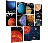 10 poster del sistema solare, cancellabili, per l'apprendimento precoce, con pellicola in PET, realizzati con cartoncino spesso, rappresentanti lo spazio e i pianeti, decorazioni murali educative