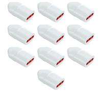 10 Prese 10A 220V 230V, 2P+T, presa piccola, standard italiano, colore bianco, modello professionale, realizzata in policarbonato di alta qualità, ideale per cavi di alimentazione e prolunghe