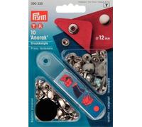 10 Pulsanti di Comando Giacca Vento Ottone Argento 12 MM con Strumento