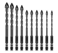 10 punte da trapano per piastrelle da 5 a 12 mm, multiuso professionale in carburo di tungsteno, per piastrelle di ceramica, specchi, cemento, muri di mattoni, vetro