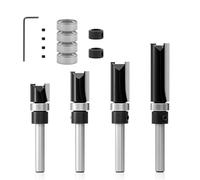 10 punte professionali per fresa a cuscinetto dritto, con gambo da 1/4 di pollice e finitura antiruggine per compatibilità con utensili