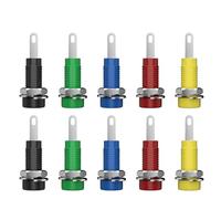 10 PZ 2 MM Presa A Banana Binding Post Dado Spina A Banana jack Connettore Elettrico Terminale Foro di Prova Q.40003(5 red 5 black)