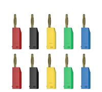 10 PZ 2 MM Spina A Banana Placcatura In Oro Impilabile Terminale Elettrico Accessori for connettori 5 Colori Q.10003(5 red 5 black)