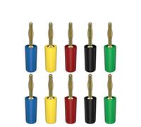 10 PZ 2 MM Spina A Banana Placcatura In Oro Terminale Elettrico Accessori Connettore 5 Colori Q.10002(5 red 5 black)