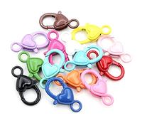 10 pz 26x19mm Oro Argento Placcato Cuore Colorato Risultati dei Monili, Chiusura a moschettone Ganci per la Collana del Braccialetto Catena Fai da Te FareDurability