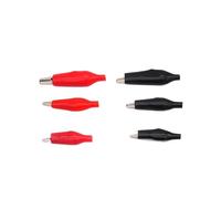 10 pz 28mm metallo coccodrillo morsetto elettrico sonda di prova misuratore nero rosso con plastica boot(Black small)