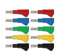 10 PZ 4 MM Spina A Banana Guaina Retrattile Impilabile Filo Connettore A Saldare Utensili Elettrici Q.10043(5 red 5 black)