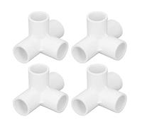 10 Pz 4 Vie Raccordo in PVC Raccordo Tubo A Gomito 25mm Adattatore per Tubo Presa Set Kit per Mobili Collegamento Strutture Scaffali in PVC Fai da Te Cornice della Serra(Bianco)