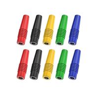 10 PZ 4mm Banana Femmina Isolata Jack Saldatura Connettore Saldato Tipo 24A for Filo 2,5-4mm(Red Black 10PCS)
