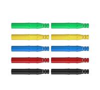 10 pz 4mm Spina a Banana Rivestita Saldatura In linea di assemblaggio Cavi di Prova Connettori Elettrici J.10041(5 Red 5 Black)
