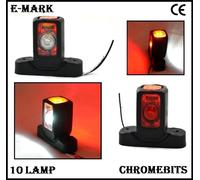 10 Pz 8 Led Luci Indicatori Laterali In Gomma Lampada Trailer Camion 12V E-MARK