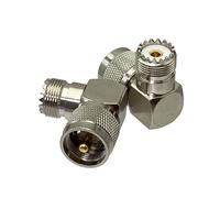 10 pz Adattatore UHF Spina Maschio PL259 Spina A SO239 Femmina Connettore Martinetti Ad Angolo Retto RF Coassiale Terminale del Cavo