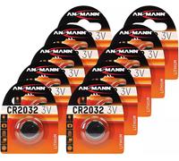 10 Pz Ansmann Batteria A Bottone Cr2032/3v Al Litio Telecomando Chiave Pila Auto