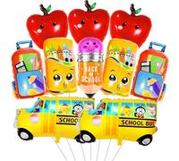 10 pz Back To School Palloncini Grande Set Scuola Bus Palloncini Mele Palloncini Primo Giorno di Scuola Decorazioni Bentornato A Scuola Decorazioni per Feste