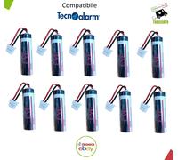10 PZ BATTERIA LITIO EVE LS14500 ER14505 3,6V 2,6Ah CONNETTORE TECNOALARM