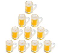 10 pz Bicchiere da Birra in Miniatura Case delle Bambole Modelli Boccali Piccoli Bicchieri da Degustazione Regalo per Bambini Simulato Tazza Vino Accessori in Resina Decori per la Casa da