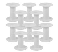 10 pz Bobine Vuote Bobine di Plastica Bianca Bobine per Tessitura di Filo