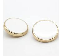 10 PZ Bottoni di Metallo Trench Coat Suit Buttons Artigianato Pulsante Decorativo Pulsante per Cucire DIY (oro+bianco, 11.5mm)