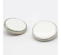 10 PZ Bottoni di Metallo Trench Coat Suit Buttons Artigianato Pulsante Decorativo Pulsante per Cucire DIY (argento+bianco, 25mm)