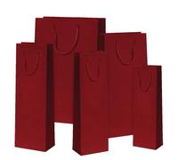 10 PZ Busta shopper KRAFT BORDEAUX per BOTTIGLIA di VINO 9x9x39 cm 1A3D