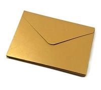 10 PZ Buste da lettera / busta, formato: C6 (16 x 11,3 cm) in oro opaco metallizzato/cartoncino spesso 450 g/m2 / per feste e inviti