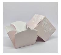 10 PZ CHANTAL ROSA Scatola Fleur Portaconfetti 9x9x9 cm BOMBONIERA 0TJY