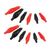 10 pz. Clip a coccodrillo in metallo, coccodrillo, pinza elettrica, sonda, misuratore, nero rosso, con custodia in plastica(Big red)