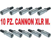 10 PZ. CONNETTORE A SALDARE CANNON XLR MASCHIO 3P BILANCIATO microfoni casse