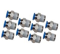 10 Pz, Connettore Maschio NPT 3/8" Push To Connect Per Tubo Pneumatico OD 6mm