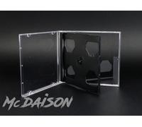 10 pz custodia 2 CD doppia Jewelcase + tray nero 10 mm slim sottile CD musicali
