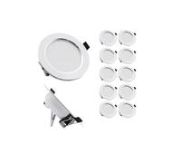 10 pz Faretti LED Da Incasso A Soffitto AC 220 V 18 W 15 W 12 W 9 W 7 W Lampada Da Incasso Rotonda Spot LED Dowm Luce Illuminazione Interna Nascosta(White frame,Warm White,15W)