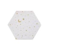 10 PZ Feltro Bordo Piastrelle Bacheca Esagonale Autoadesiva for La Decorazione Della Parete, Memo for L'ufficio in Classe per Foto, Appunti, Immagine(White)