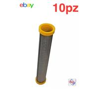 10 PZ FILTRO POLMONE POMPA STACCIO COMP. CON COLORA - WAGNER Ø25 h155mm 100 MESH