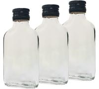 10 pz. Flatmann bottiglia 100 ml con coperchio a vite nero