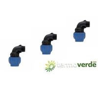 10 pz Gomito PE compressione Irritec 919 Ø25 x ½" PN16