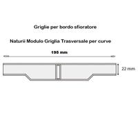 10 pz griglia bordo sfioro piscina Curvabile mm 195 x 22 cod. Astral 11107